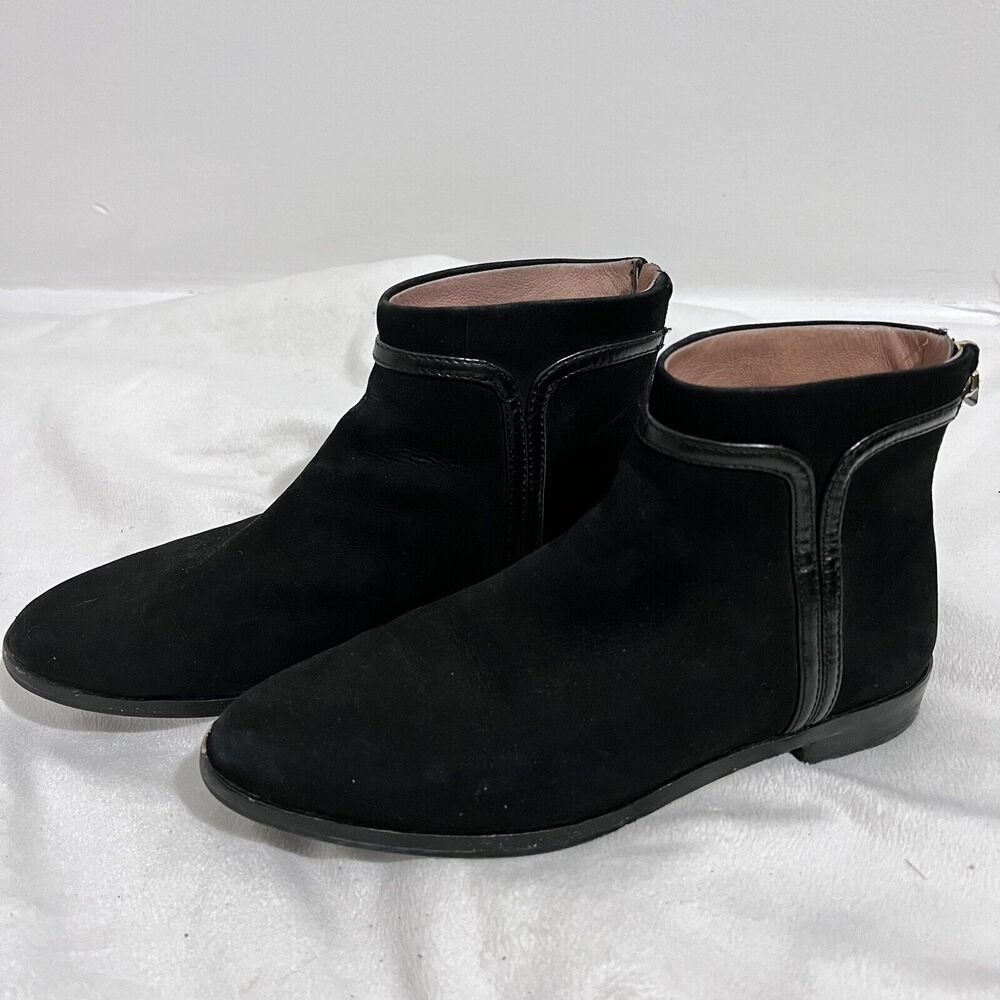 Louise Et Cie Black Leather Ankle Boots Size 7 M Modern Minimalist Contemporary